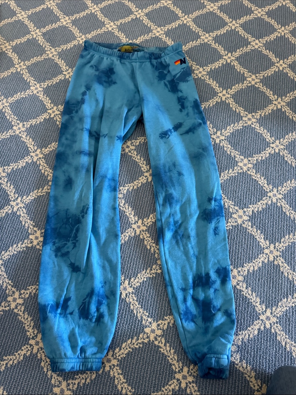 Aviator Nation Blue Tie-Dye Track Pants